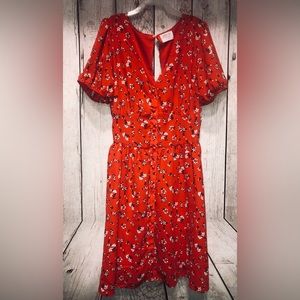 SIENNA SKY Red Floral Dress Juniors SIZE XS.